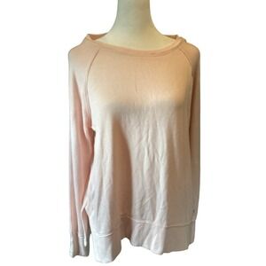 Calvin Klein Women Performance Long Sleeve Top M Pink Pastel Yoga Casual Soft